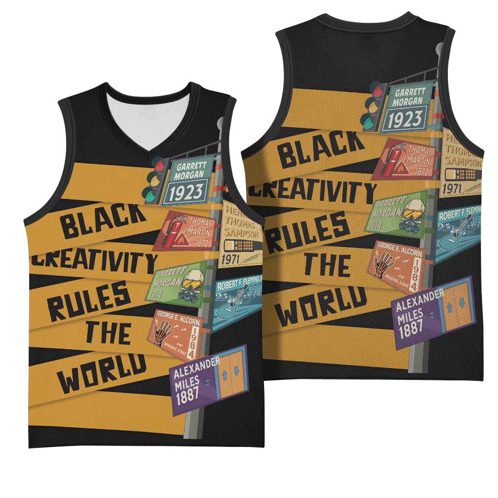 African Creativity Basketball Jersey Black Creativity Rules The World DT03
