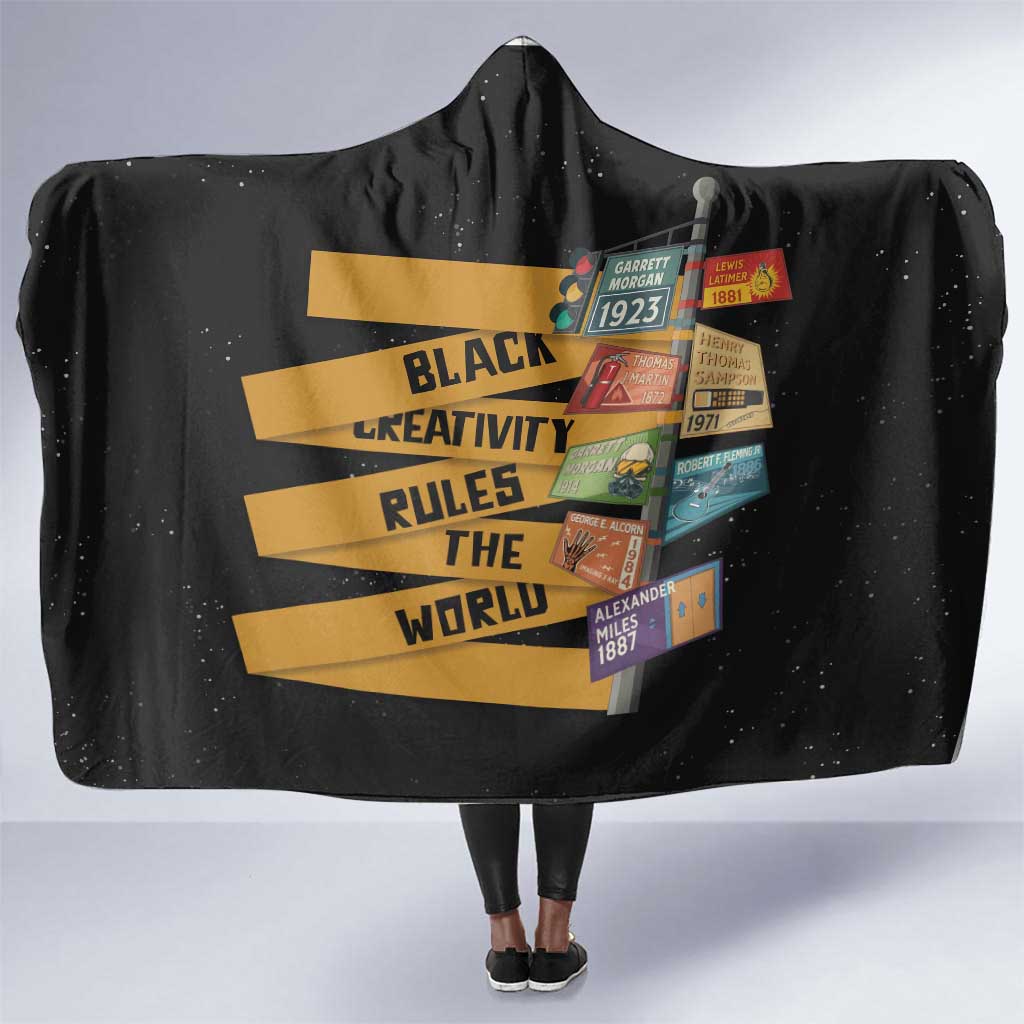 African Creativity Hooded Blanket Black Creativity Rules The World