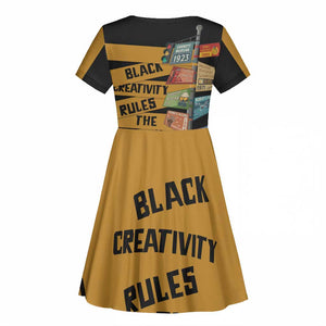 African Creativity Kid Short Sleeve Dress Black Creativity Rules The World