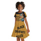 African Creativity Kid Short Sleeve Dress Black Creativity Rules The World