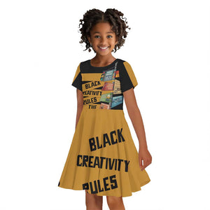 African Creativity Kid Short Sleeve Dress Black Creativity Rules The World