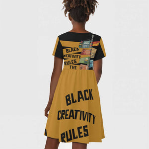 African Creativity Kid Short Sleeve Dress Black Creativity Rules The World