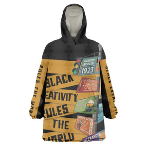 African Creativity Kid Wearable Blanket Hoodie Black Creativity Rules The World