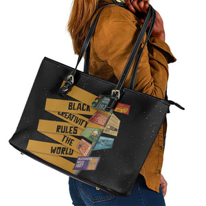 African Creativity Leather Tote Bag Black Creativity Rules The World