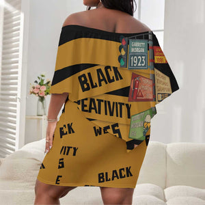 African Creativity Off Shoulder Short Dress Black Creativity Rules The World