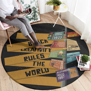 African Creativity Round Carpet Black Creativity Rules The World