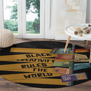 African Creativity Round Carpet Black Creativity Rules The World