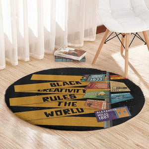 African Creativity Round Carpet Black Creativity Rules The World