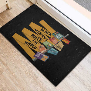 African Creativity Rubber Doormat Black Creativity Rules The World