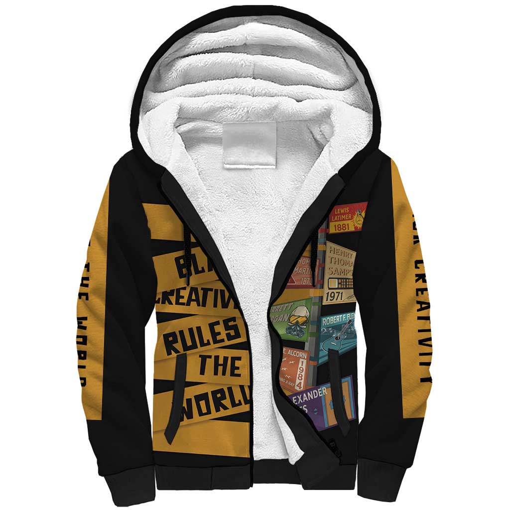 African Creativity Sherpa Hoodie Black Creativity Rules The World