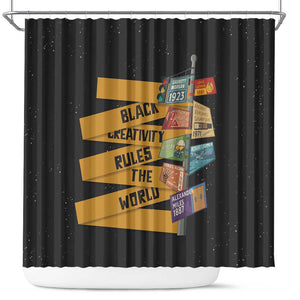 African Creativity Shower Curtain Black Creativity Rules The World