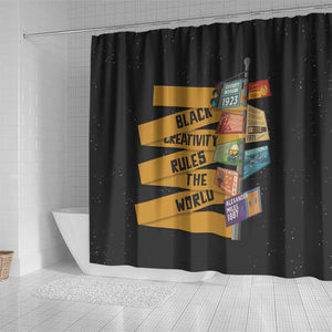 African Creativity Shower Curtain Black Creativity Rules The World