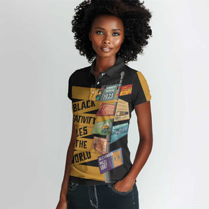 African Creativity Women Polo Shirt Black Creativity Rules The World