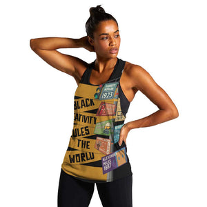 African Creativity Women Racerback Tank Black Creativity Rules The World