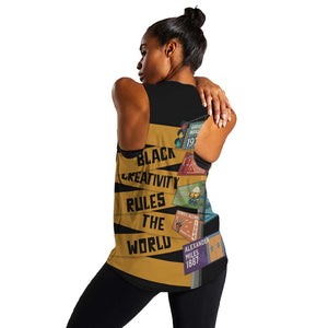 African Creativity Women Racerback Tank Black Creativity Rules The World