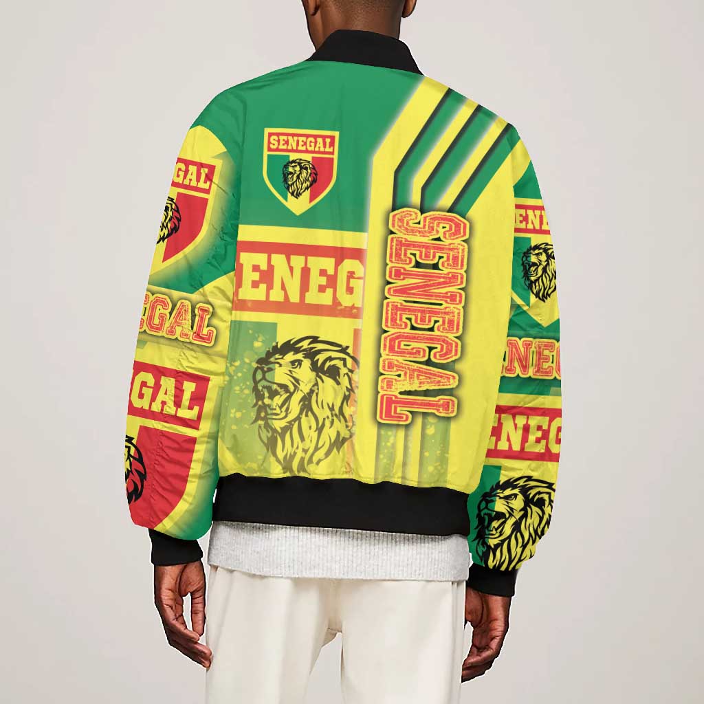 Senegal Soccer Bomber Jacket Lions of Teranga Football - Road To Champion