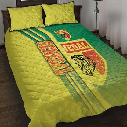 Senegal Soccer Quilt Bed Set Lions of Teranga Football - Road To Champion