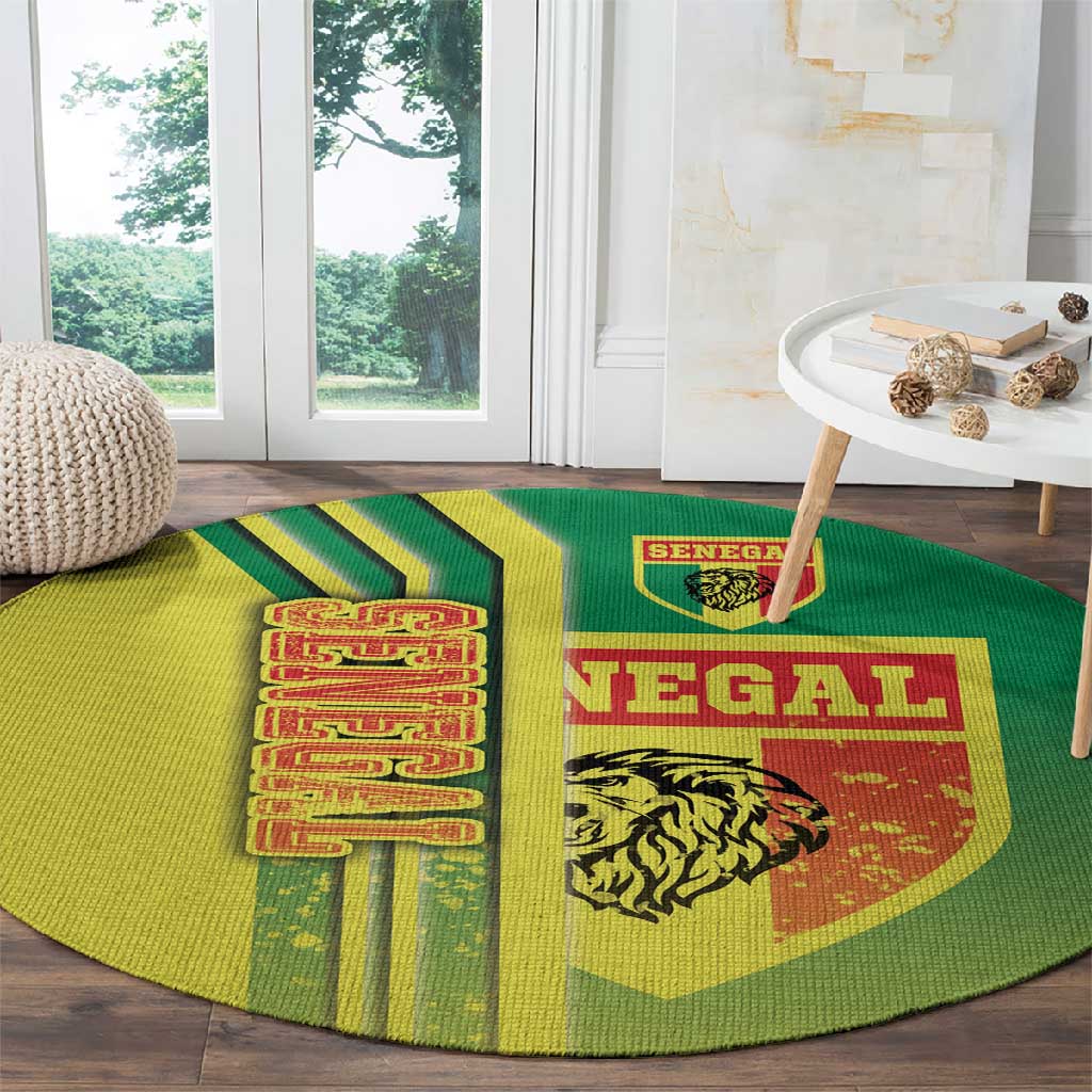 Senegal Soccer Round Carpet Lions of Teranga Football - Road To Champion