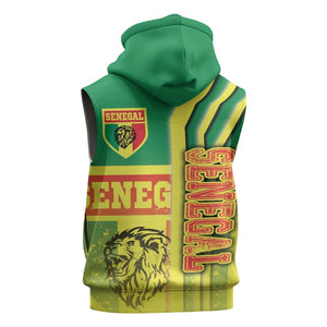 Senegal Soccer Sleeveless Zip Hoodie Lions of Teranga Football - Road To Champion - African Pride