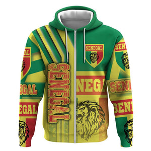 Senegal Soccer Zip Hoodie Lions of Teranga Football - Road To Champion