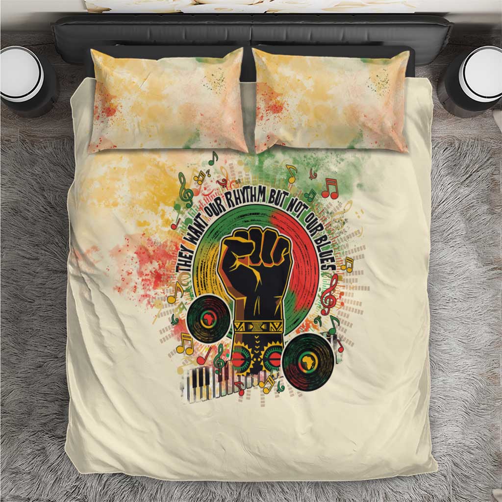 They Want Our Rhythm Not Our Blues Bedding Set Afro Pride Music