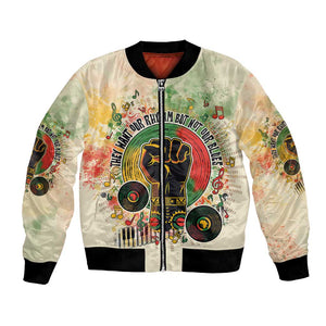 They Want Our Rhythm Not Our Blues Bomber Jacket Afro Pride Music
