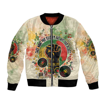 They Want Our Rhythm Not Our Blues Bomber Jacket Afro Pride Music