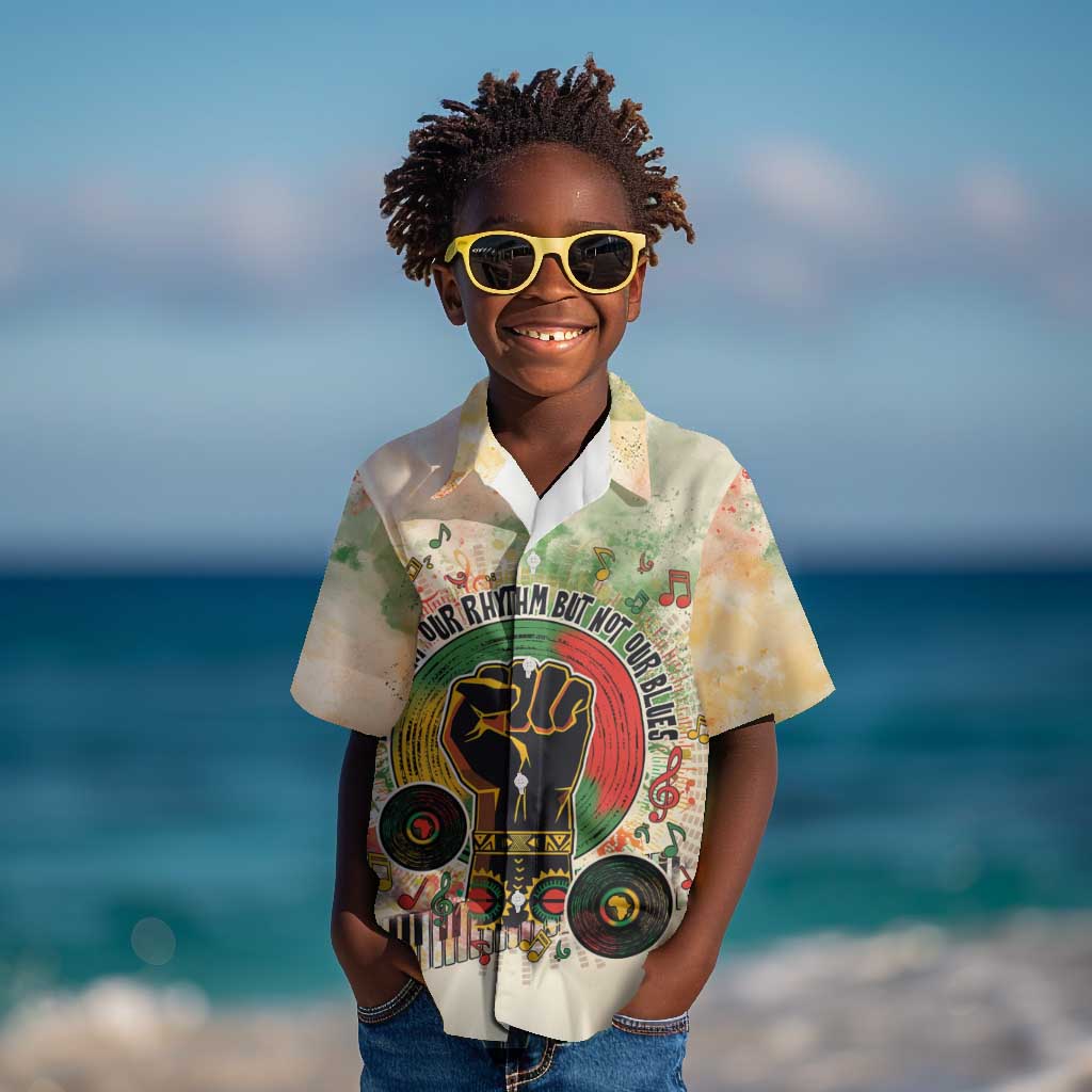 They Want Our Rhythm Not Our Blues Kid Hawaiian Shirt Afro Pride Music