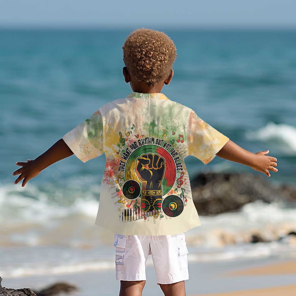They Want Our Rhythm Not Our Blues Kid Hawaiian Shirt Afro Pride Music