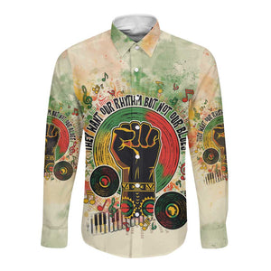 They Want Our Rhythm Not Our Blues Long Sleeve Button Shirt Afro Pride Music