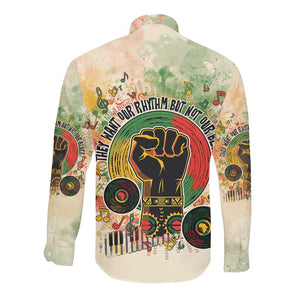 They Want Our Rhythm Not Our Blues Long Sleeve Button Shirt Afro Pride Music