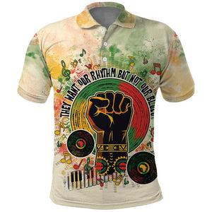 They Want Our Rhythm Not Our Blues Polo Shirt Afro Pride Music