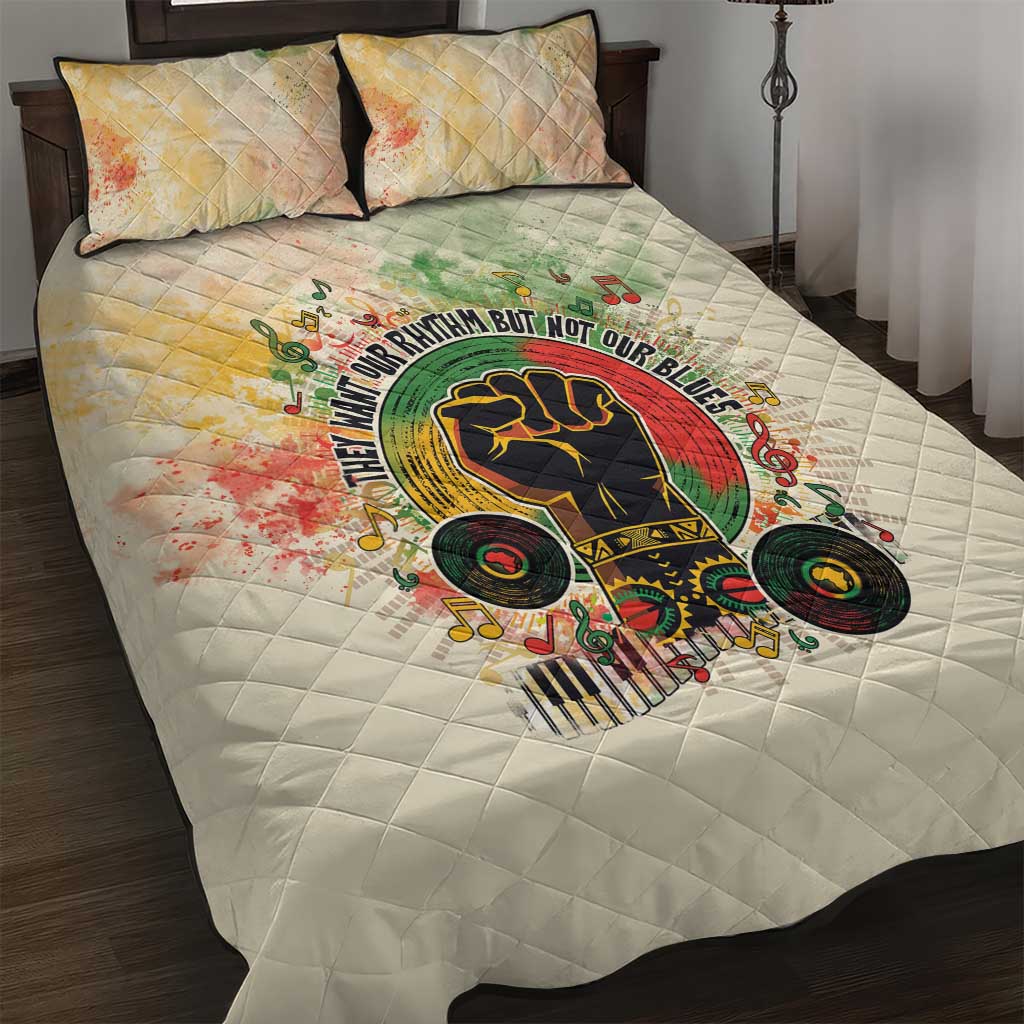 They Want Our Rhythm Not Our Blues Quilt Bed Set Afro Pride Music