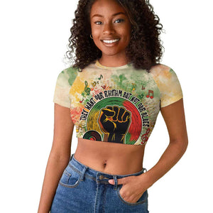 They Want Our Rhythm Not Our Blues Raglan Cropped T shirt Afro Pride Music