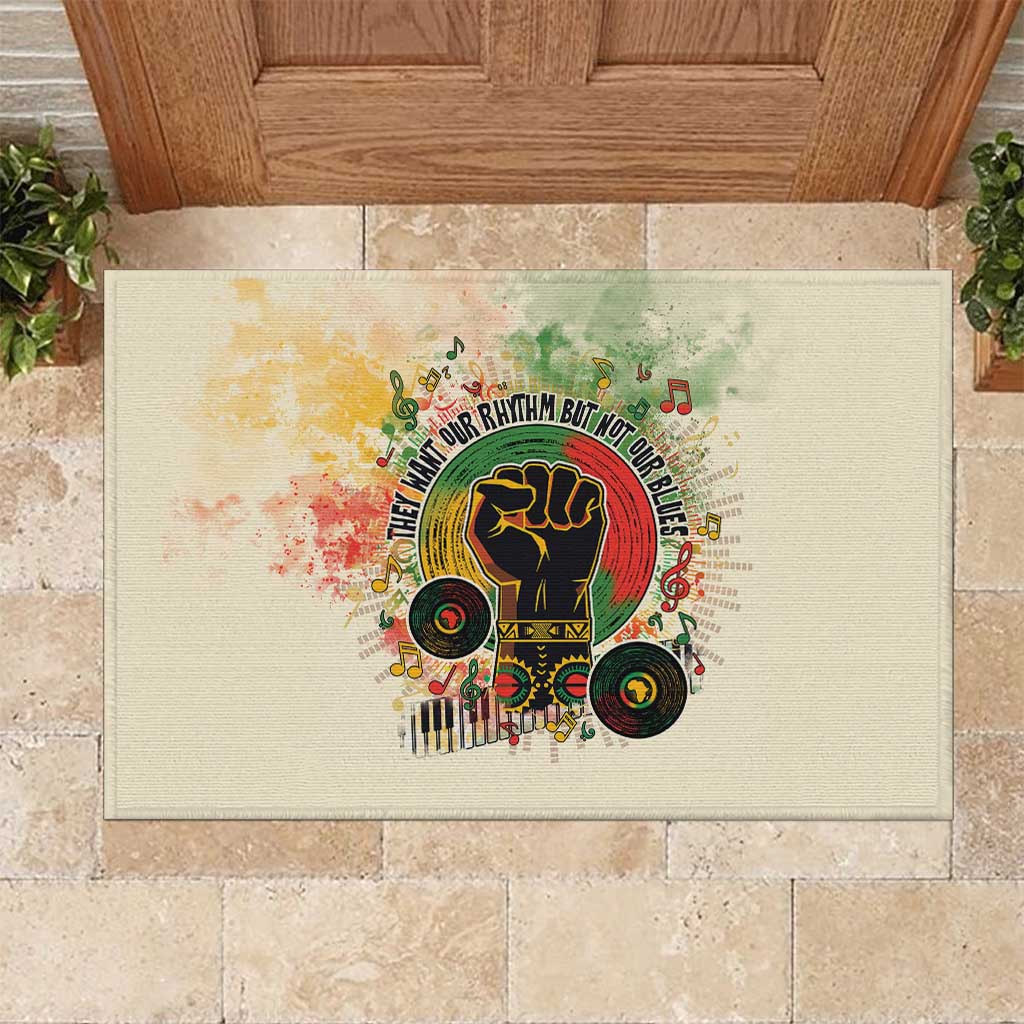 They Want Our Rhythm Not Our Blues Rubber Doormat Afro Pride Music