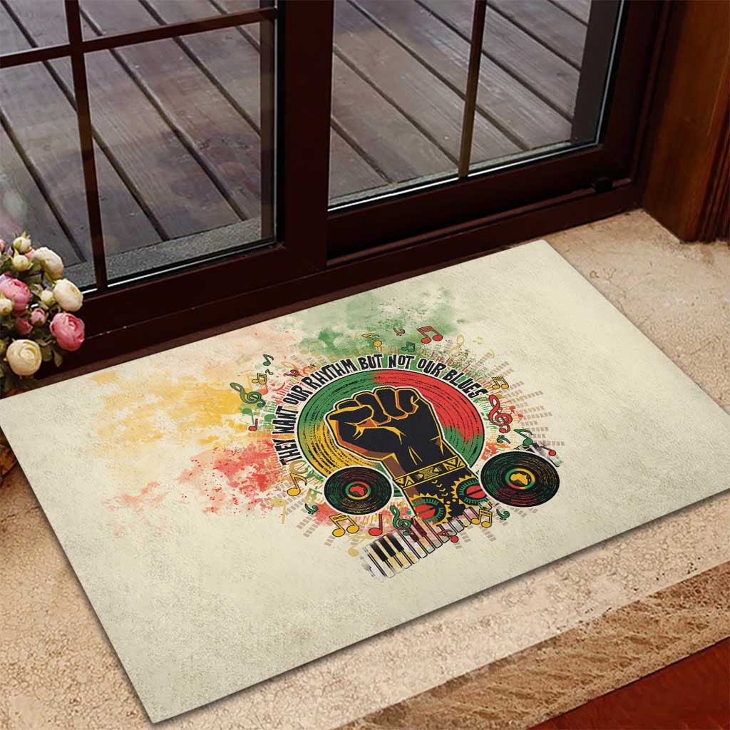 They Want Our Rhythm Not Our Blues Rubber Doormat Afro Pride Music