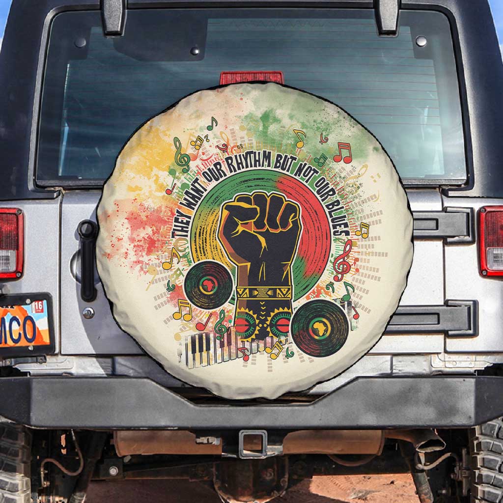 They Want Our Rhythm Not Our Blues Spare Tire Cover Afro Pride Music
