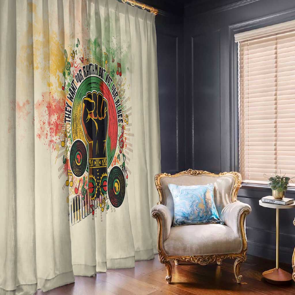 They Want Our Rhythm Not Our Blues Window Curtain Afro Pride Music