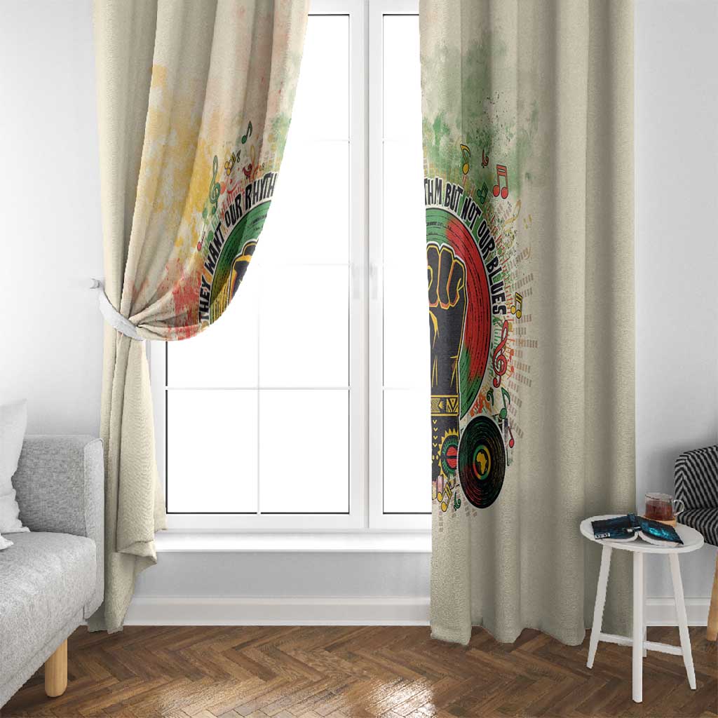 They Want Our Rhythm Not Our Blues Window Curtain Afro Pride Music