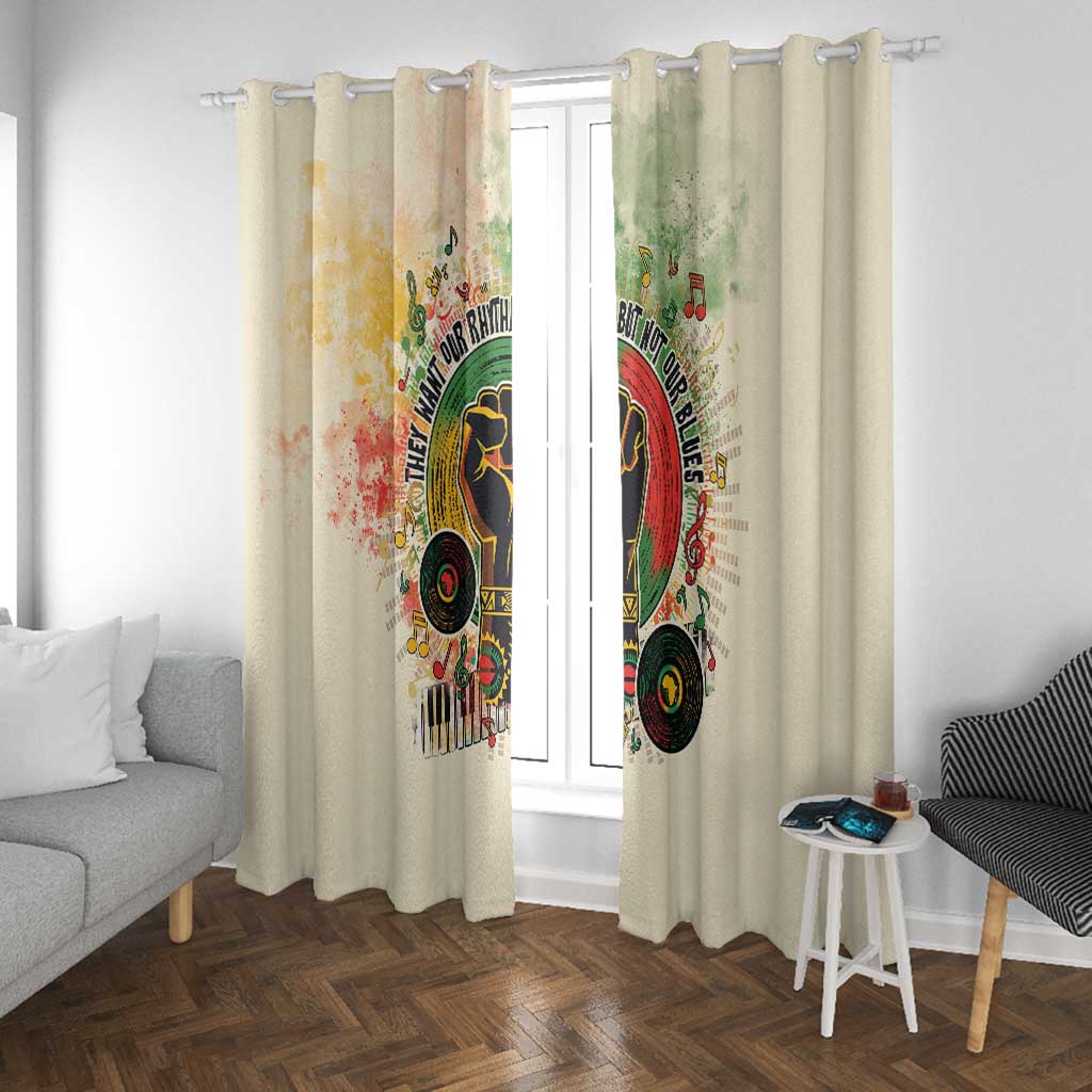 They Want Our Rhythm Not Our Blues Window Curtain Afro Pride Music
