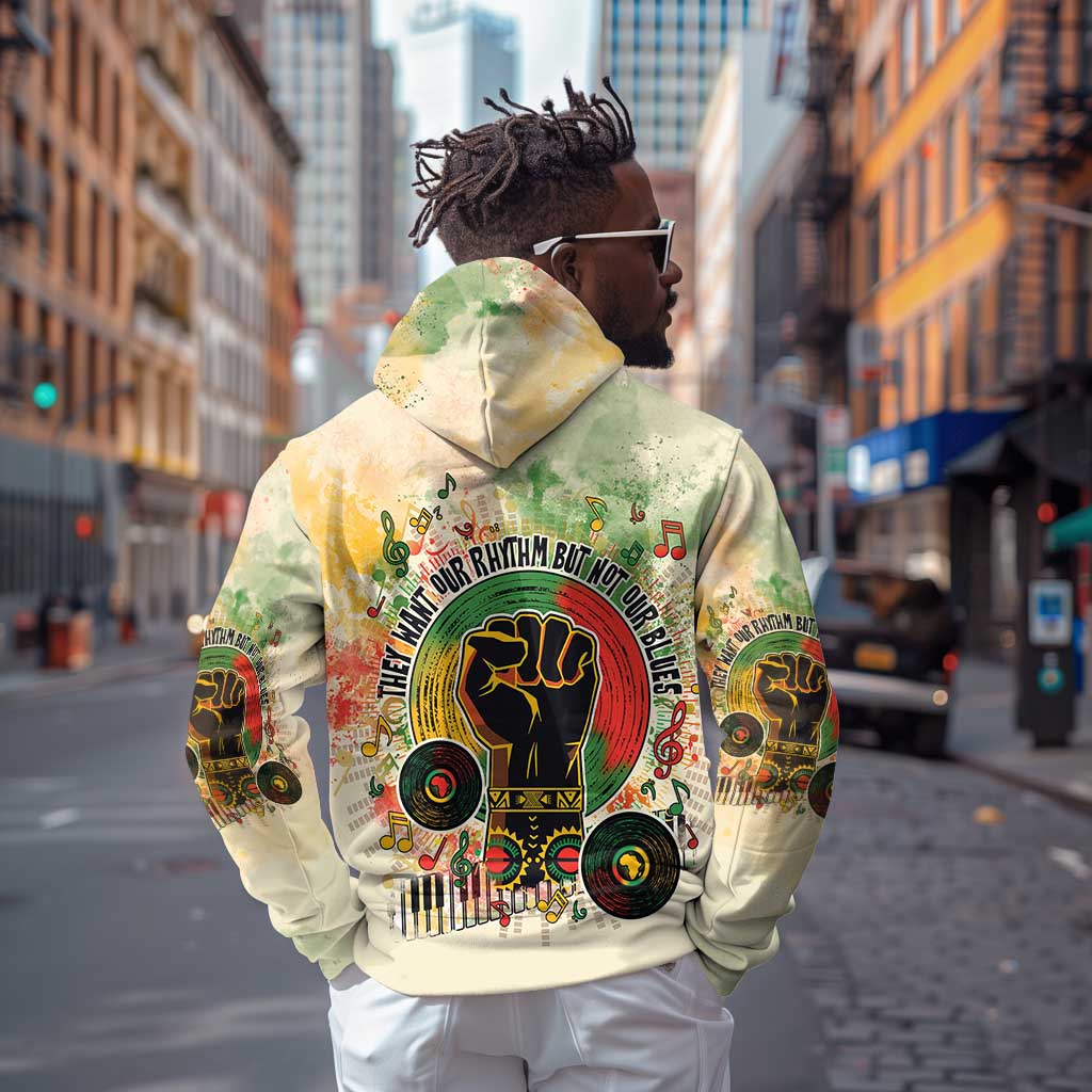 They Want Our Rhythm Not Our Blues Zip Hoodie Afro Pride Music
