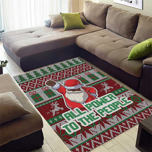 Black Santa Fist Christmas Africa Area Rug All Power to the People