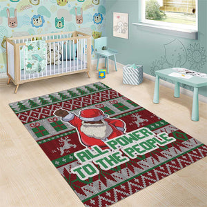 Black Santa Fist Christmas Africa Area Rug All Power to the People