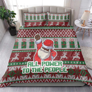 Black Santa Fist Christmas Africa Bedding Set All Power to the People