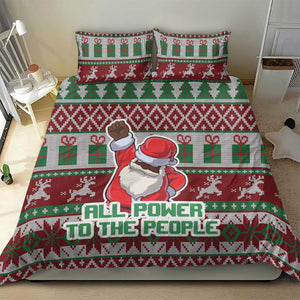 Black Santa Fist Christmas Africa Bedding Set All Power to the People