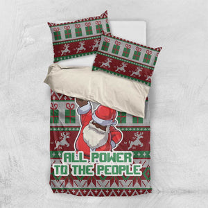 Black Santa Fist Christmas Africa Bedding Set All Power to the People