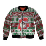 Black Santa Fist Christmas Africa Bomber Jacket All Power to the People