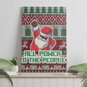 Black Santa Fist Christmas Africa Canvas Wall Art All Power to the People