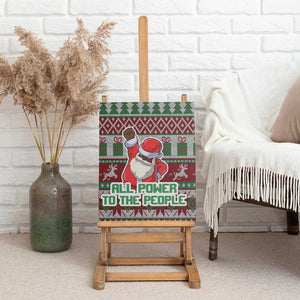 Black Santa Fist Christmas Africa Canvas Wall Art All Power to the People