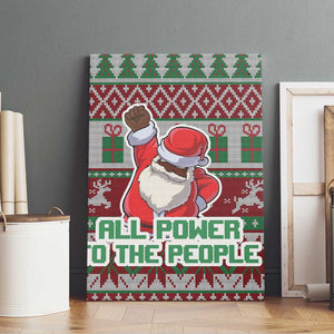 Black Santa Fist Christmas Africa Canvas Wall Art All Power to the People